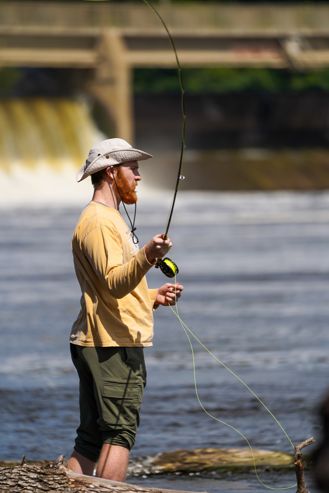 Orvis Into the Current fly-fishing activation with Ralle on the Mississippi River in Minneapolis